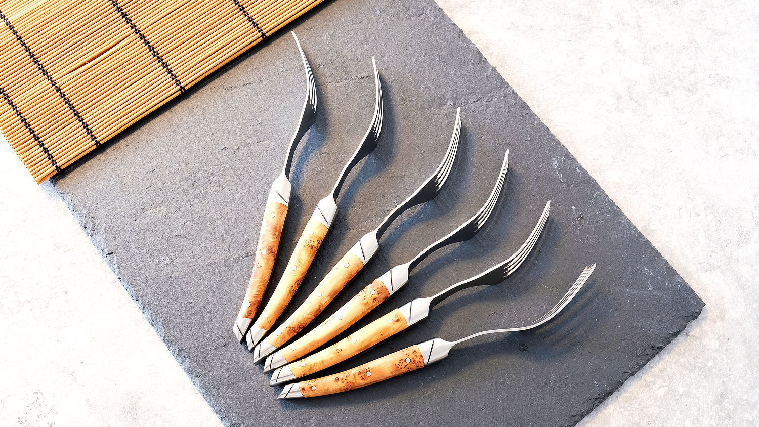 GOYON-CHAZEAU Thiers Avantage 6-teilig, Gabelset Wacholder, brosse