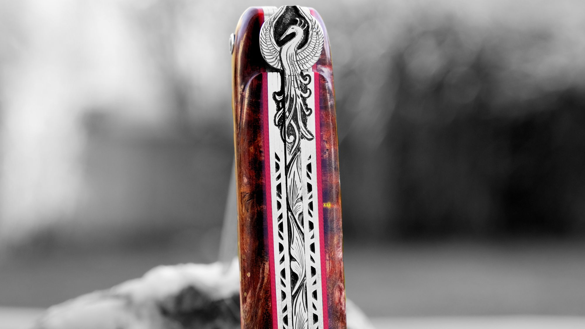 Halb-UNIKAT: Taschenmesser Laguiole David Dauvillaire, Edition RED PHOENIX, Birke, tripple Platines, brillant Halb-UNIKAT: Taschenmesser Laguiole David Dauvillaire, Edition RED PHOENIX, Birke, tripple Platines, brillant