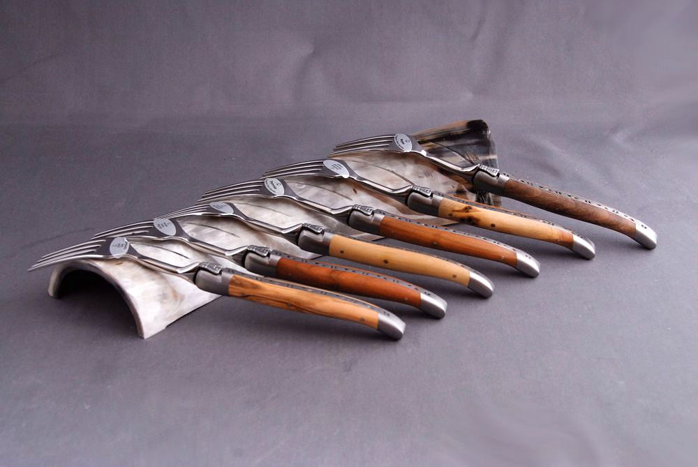 Original laguiole - Laguiole en Aubrac 6-teilig, Gabel Set Brosse Bois de France