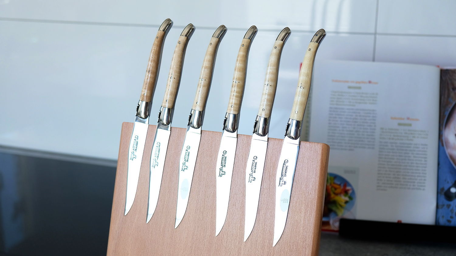 Laguiole en Aubrac 6-tlg. Steakmesser Set, brillant, Ahorn