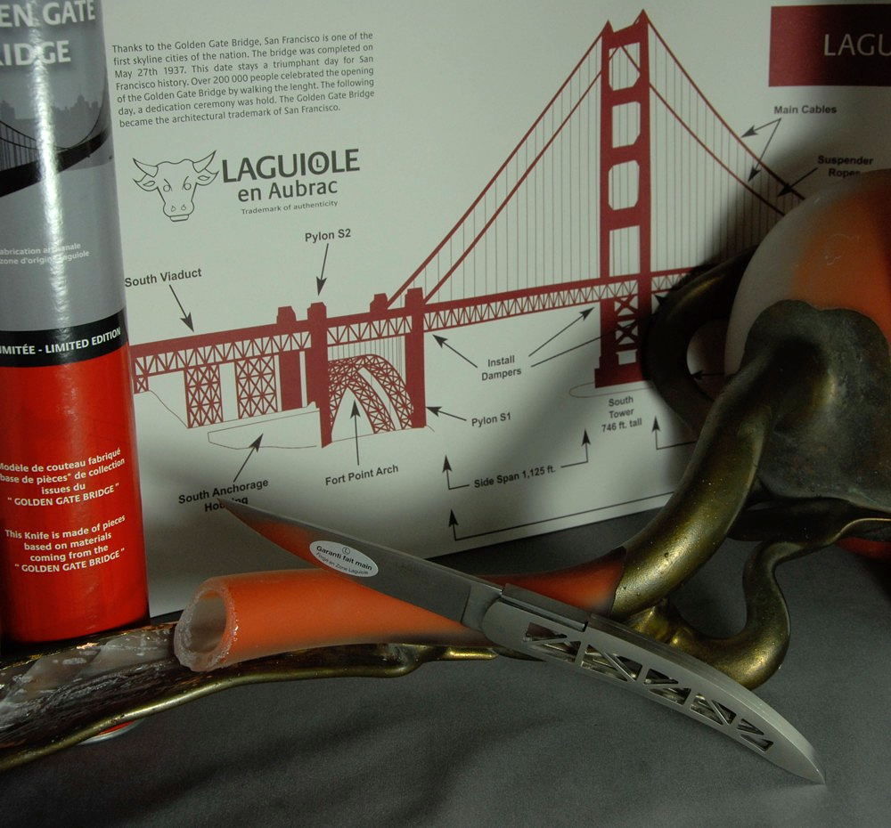 Original laguiole - Taschenmesser Laguiole en Aubrac, Sonderedition, San Francisco, Golden Gate Bridge Edelstahl