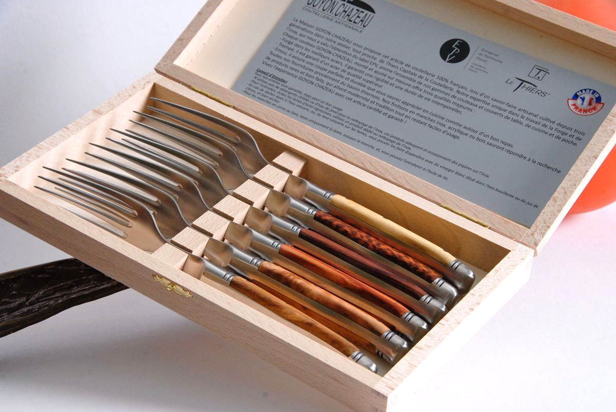 Original laguiole - Thiers Goyon-Chazeau, Edition ART PREMIUM, 6-teilig, Gabel-Set, Divers, brosse