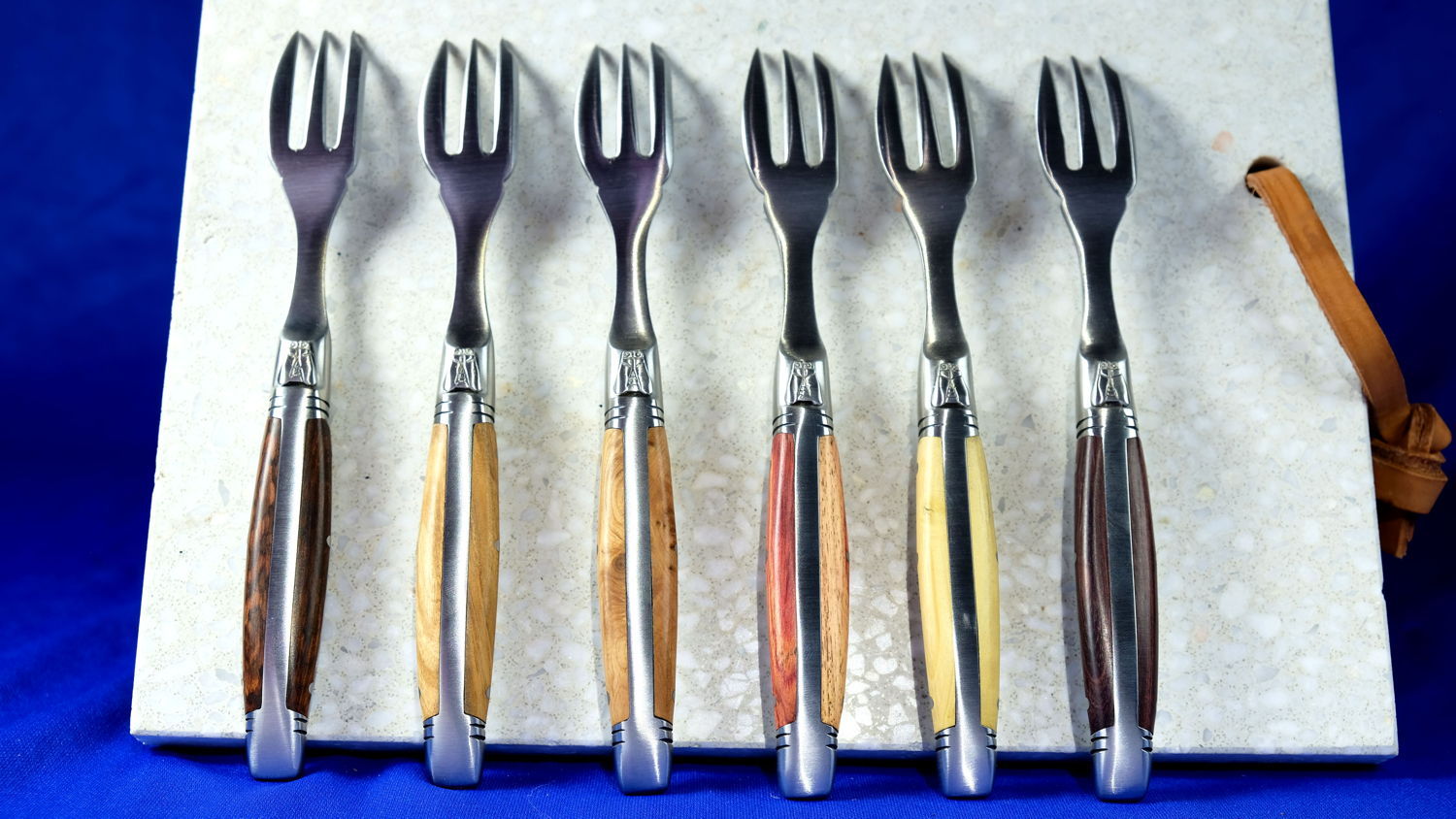 Original laguiole - Laguiole Goyon-Chazeau, Edition ART PREMIUM, 6-tlg. Dessergabelset, Edition DIVERS, brosse