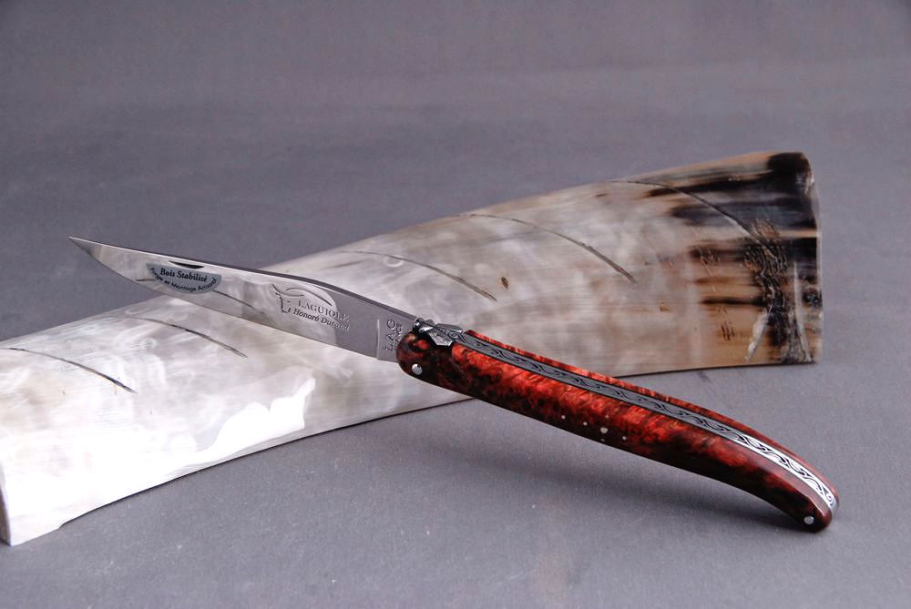 Original laguiole - Taschenmesser Laguiole Honore Durand, 14C28, Ahorn-Wurzelholz, 13 cm, Einzelanfertigung