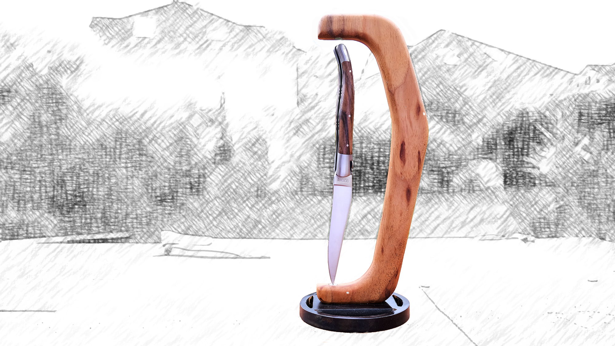 Original laguiole - magnetischer Messerständer aus Holz MAGIC 01 für 12 cm Laguiole 