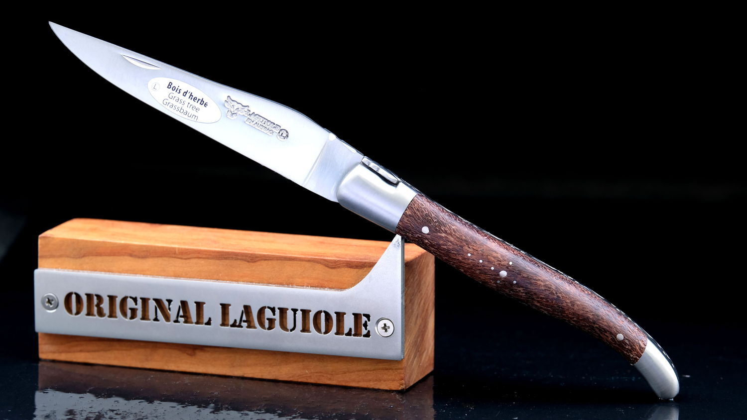 Original laguiole - Taschenmesser Laguiole en Aubrac, Brosse, Grasbaum, guillochierte Biene