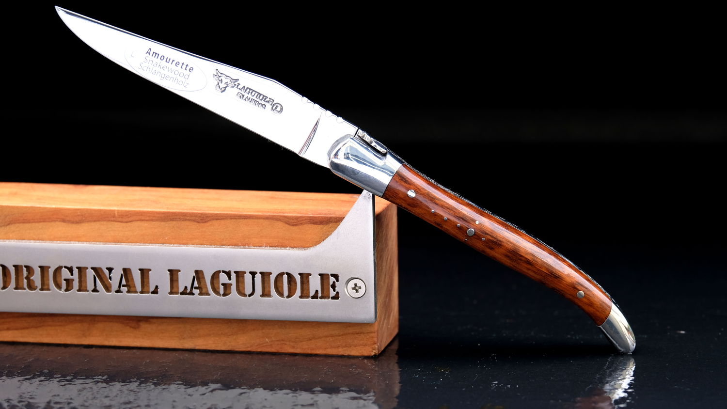 Original laguiole - Laguiole en Aubrac, Laguiollinos, Amourette / Schlangenholz 10 cm