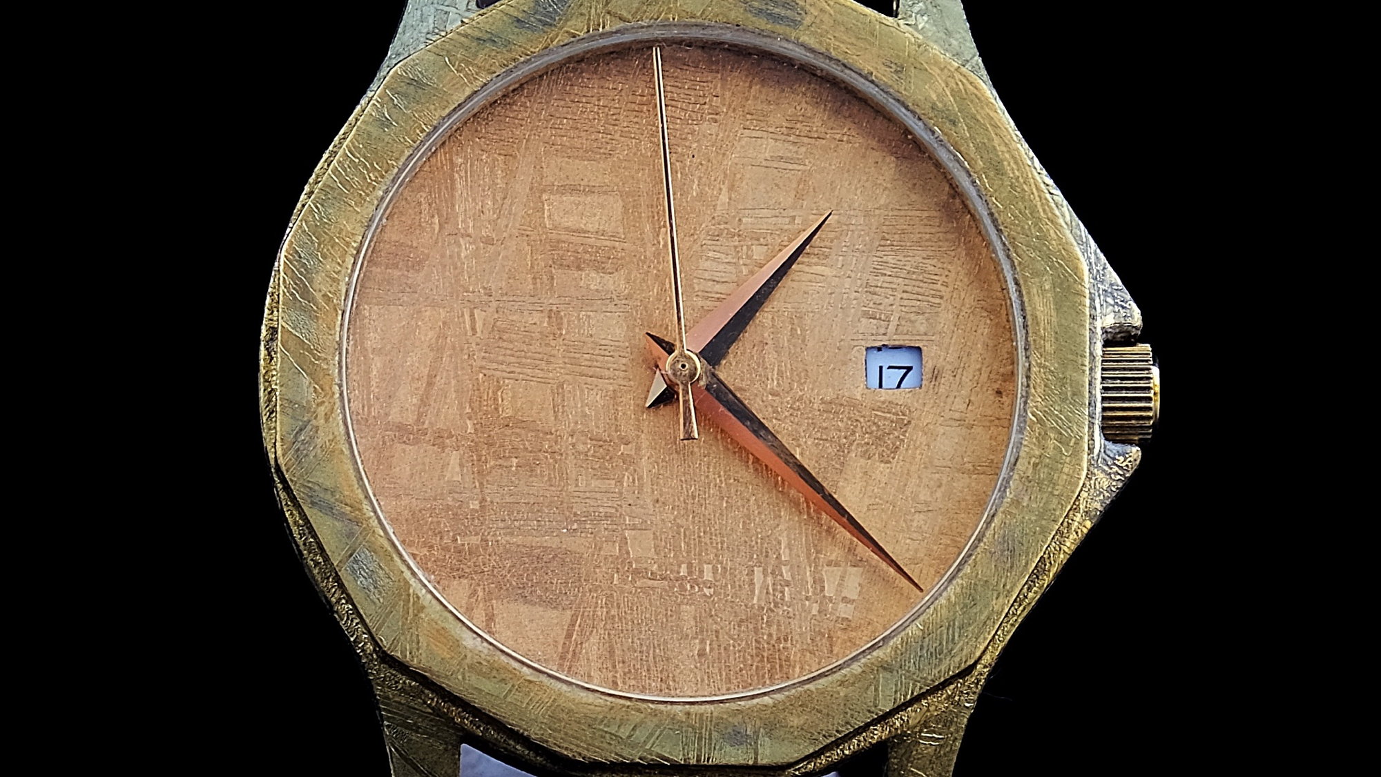Original laguiole - Space Watch 05, Luxus Armbanduhr mit Metall-Meteoriten als Zifferblatt und Gehäuse