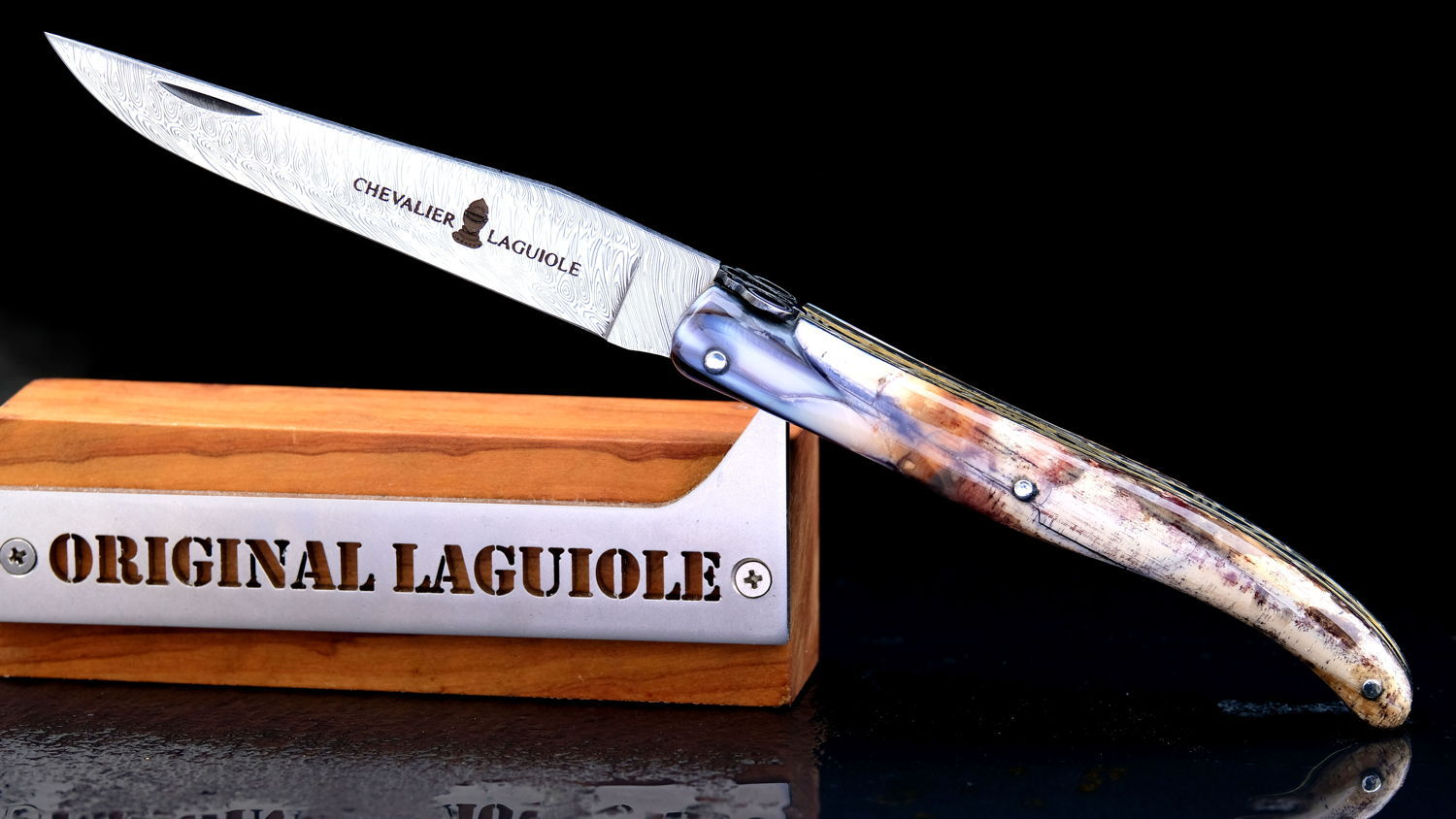 Taschenmesser Chevalier Laguiole Edition WILD LIFE - MAMMUT, Damast, Double Platines, Brillant, Plein