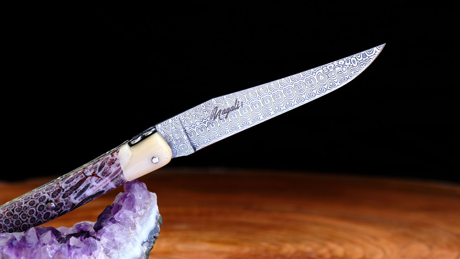 Laguiole Taschenmesser mit Damastklinge