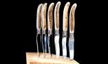 Claude Dozorme Laguiole 6-teilig, Steakmesserset, Hirschhorn-Kruste Ansicht 1