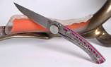 Taschenmesser Claude Dozorme, Thiers Liner lock, Edition COLOMBAGE rose, brosse Ansicht 1
