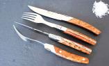 GOYON-CHAZEAU, Thiers-Steakmesserset und Gabeln 4-teilig, EditionART DE LUXE, Pirou, Thuja, brosse Ansicht 1