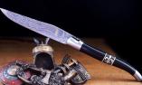 Halb-UNIKAT: Taschenmesser Laguiole David Dauvillaire, Edition Jeanne D Arc 02, Ebenholz/Mammut, Double Platines, brillant, Damast Ansicht 1