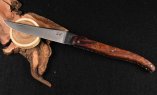 HALBUNIKAT: Laguiole Taschenmesser Mickael Ginisty, Edition JARES 10, Amboina, brosse, guillochierte Biene, plein Ansicht 3