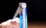 IKARIX 06 BLAU: Laguiole-Taschenmesser Chevalier Laguiole, Damast, Holz, Double Platines, brillant, plein Ansicht 1