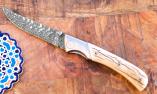 Jagdmesser Claude Dozorme, Edition MORLOS 24, Mammutstoßzahn, Damast, brosse Ansicht 1