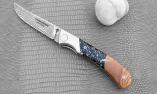 Jagdmesser Claude Dozorme, Edition MORLOS 25, Hybrid-Holz, Damast, brosse Ansicht 1