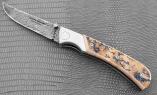 Jagdmesser Claude Dozorme, Edition MORLOS 26, Blitzholz, Damast, brosse Ansicht 1
