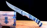 Jagdmesser Thiers Claude Dozorme, Damast, Edition Le Chef Claudine 03, Mammutbackenzahn blau Ansicht 1