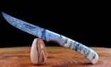 Jagdmesser Thiers Claude Dozorme, Damast, Edition Le Chef Claudine 03, Mammutbackenzahn braun Ansicht 1
