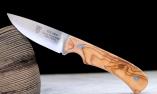 Jagdmesser Yulara, Claude Dozorme, Olivenholz, brosse Ansicht 1