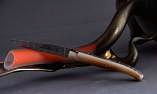 Taschenmesser Laguiole Claude Dozorme, Bijou, Damast, Horn, sécurité, guillochierte Biene, plein Ansicht 1