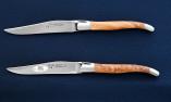 Laguiole en Aubrac 2-teiliges Steakmesserset, brosse, Olivenholzgriff Ansicht 1