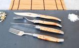 Laguiole en Aubrac 4-teilig, Steakmesser mit Gabeln brosse, Wacholder Ansicht 1