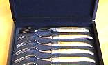 Laguiole en Aubrac 6-teilig, Gabel Set Brosse, Olive Ansicht 1