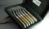 Laguiole en Aubrac 6-teilig, Gabel Set Brosse, Walnuss Ansicht 1