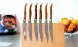 Laguiole en Aubrac 6-teilig, Steakmesser Set, Teakholz, brillant Ansicht 1