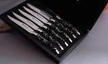 Laguiole en Aubrac 6-teilig, Steakmesser Set brillant, Marsh Mallow black Ansicht 1