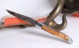 Laguiole en Aubrac, double platines, brillant, Wacholder-Holz, Explosionsdamast Ansicht 1
