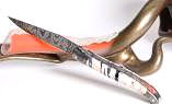 Taschenmesser Laguiole en Aubrac, Edition ARNO 4, double platines, brillant, Damast, Mammut-Backenzahn Ansicht 1