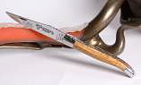 Taschenmesser Laguiole en Aubrac, guillochierte Platine, brillant, Olivenholz Knorre Ansicht 1