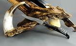 Taschenmesser Laguiole en Aubrac, PLEIN, Büffelhorn Korkenzieher, guillochierte Biene, brosse Ansicht 1