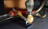 Laguiole en Aubrac, Rasier-Set, Olive / Dachshaar Ansicht 1