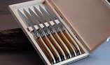 Laguiole Goyon-Chazeau, Edition ART PREMIUM, 6-teilig, Steakmesserset Olivenholz brosse  Ansicht 1