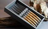 Laguiole Goyon-Chazeau, Edition ART ONE, 6-teilig, Steakmesserset Wacholderholz, brosse Ansicht 1