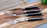 Laguiole Goyon-Chazeau, ART DE LUXE, 4-teilig, Steakmesser und Gabeln, Ebenholz, brillant Ansicht 1