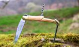 Taschenmesser Laguiole Honore Durand, Edition ARCHEOP 05, Olivenholz, Korkenzieher + Dorn, Messing, brillant Ansicht 1