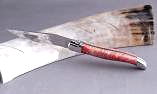 Taschenmesser Laguiole Honore Durand, Edition SPIRALOS 08, Ahorn-Wurzelholz, guillochierte Biene Ansicht 1