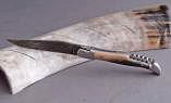 Taschenmesser Laguiole Honore Durand, Edition ARCHEOP 12, Damast, Hornspitze, Korkenzieher, brosse Ansicht 1