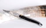 Taschenmesser Laguiole Honore Durand, Ebenholz, goldene Biene mit Diamanten, Einzelanfertigung Ansicht 1