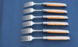 Laguiole "Le Fidèle" 6-teilig, Gabelset Olivenholz, brosse/brillant Ansicht 1