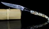 Laguiole-Taschenmesser Armand Cayzac, Edition ARKADIAN 05,  Hirschzähne, Damast, brillant, double Platines Ansicht 1
