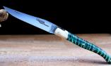 Laguiole-Taschenmesser Goyon-Chazeau, Edition Kleeblatt, double Platines, Mammubackentzahn+Knochen, brosse Ansicht 1