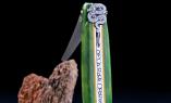 Laguiole-Taschenmesser Jean-Michel Cayron, Edition DRACHE, grüne Buche, guillochierte Biene Ansicht 1
