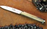 Laguiole-Taschenmesser, Laguiole du Barry, Edition DROIT Horn blond, brosse, 13 cm, guillochierte Biene, Plein Ansicht 1
